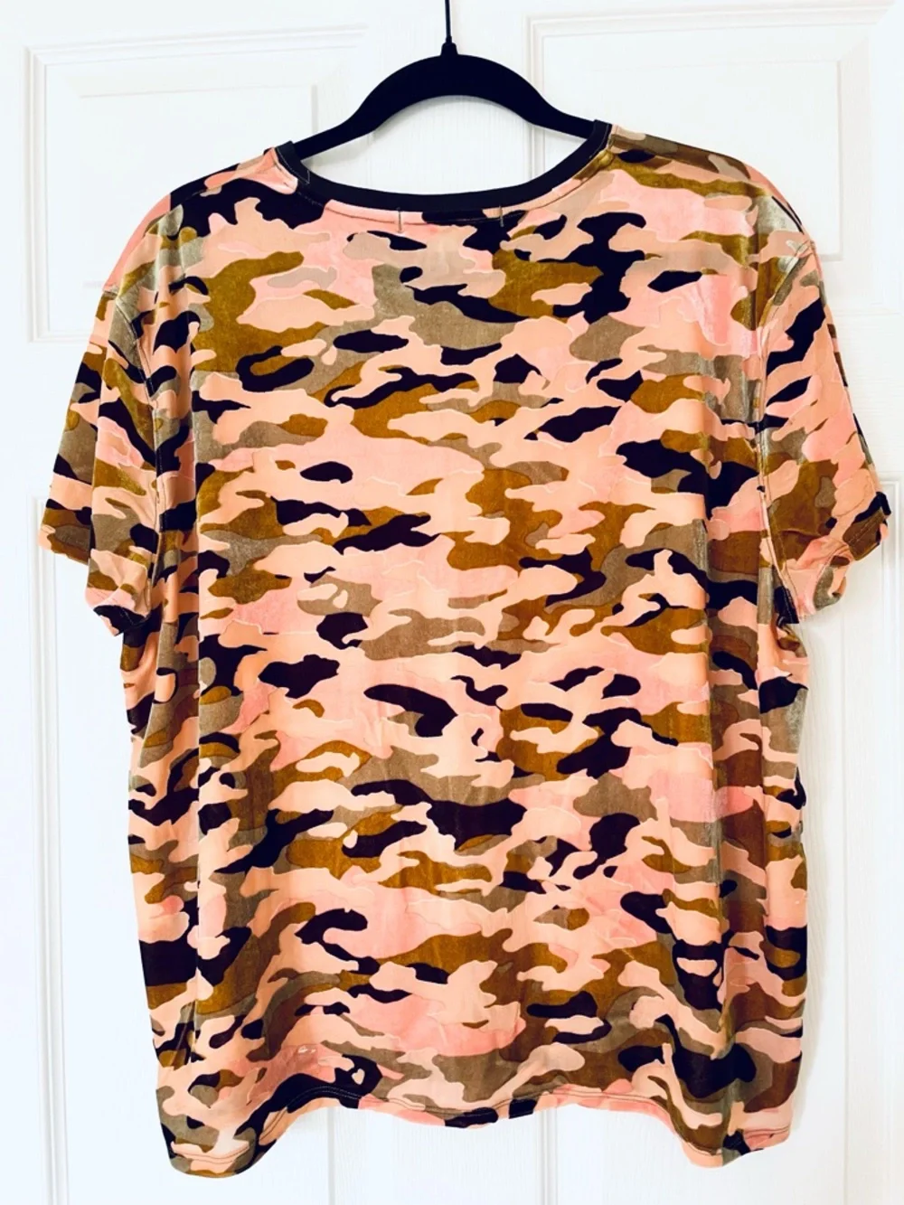 EUC Free People | Teddy Velvet Camo Burnout Tee Oversized | We The Free